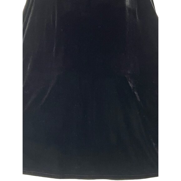 R & K Evening Black Velvet Skirt Size 14 Midi A Style Stretch Elastic Waist - Picture 4 of 15